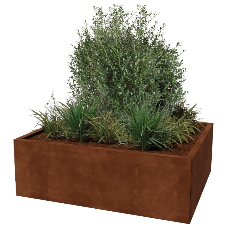 Corten acél virágláda - Téglalap - 100 x 120 cm