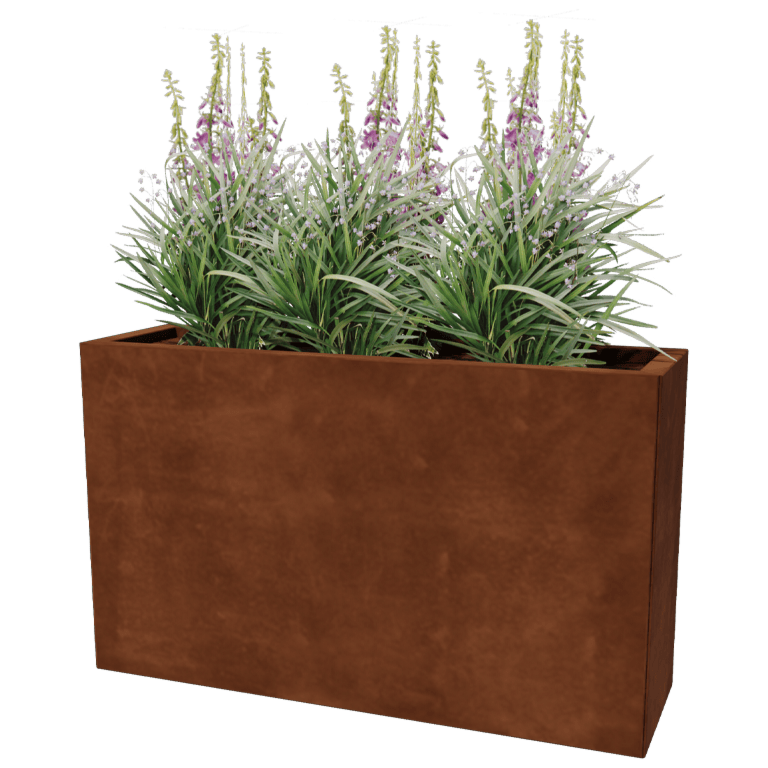 Corten acél virágláda - Téglalap - 30 x 100 cm