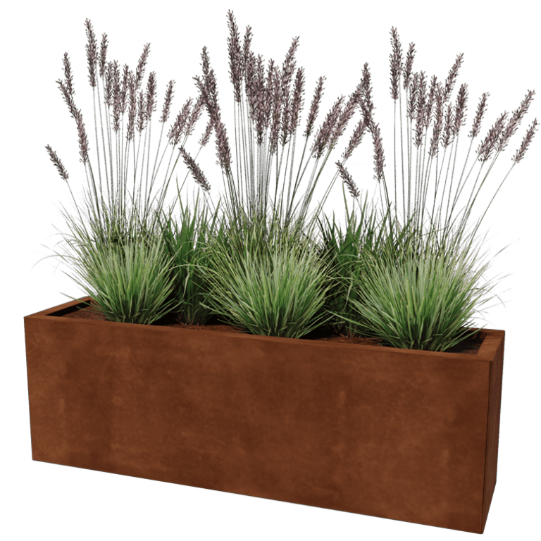 Corten acél virágláda - Téglalap - 30 x 120 cm