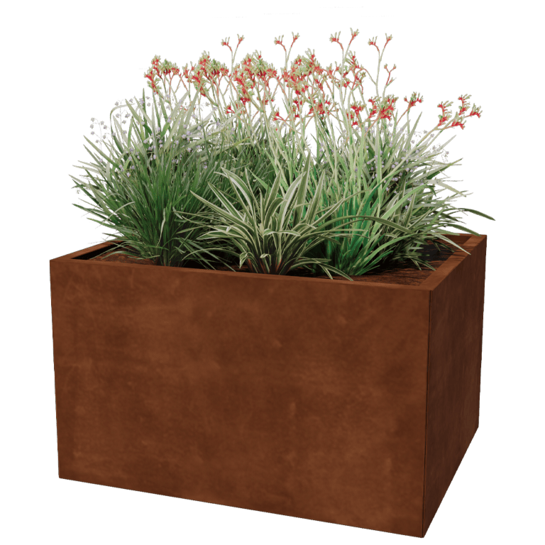 Corten acél virágláda - Téglalap - 80 x 100 cm