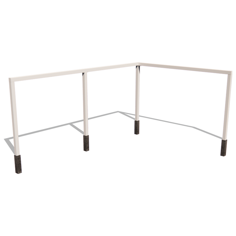 Acél pergola - Hoek - 600 x 412 x 230 cm