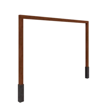 Corten acél pergola - Egyenes - 400 x 230 cm - Betontalppal