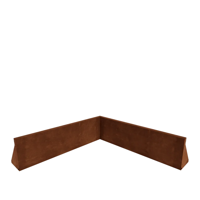 Corten acél támfal - Belső sarok - 100 x 100 x 30 cm