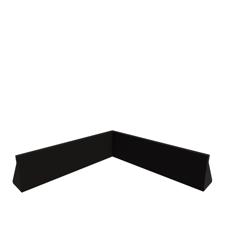 Acél támfal - Belső sarok - 100 x 100 x 30 cm - RAL9005 matt (fekete)