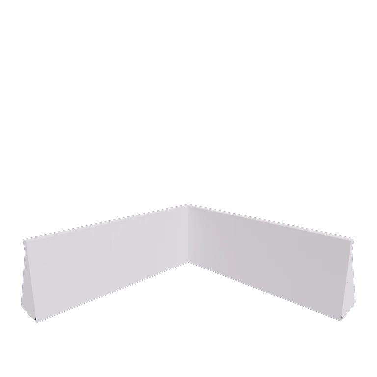 Acél támfal - Belső sarok - 100 x 100 x 40 cm - RAL9010 matt (fehér)