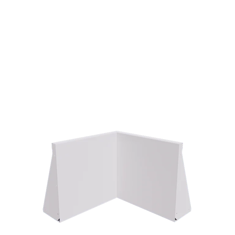 Acél támfal - Belső sarok - 50 x 50 x 50 cm - RAL9010 matt (fehér)