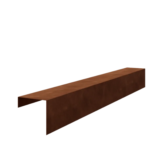Corten acél u-profil - 15 x 15 x 5 cm - 150 cm