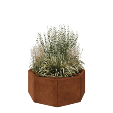 Corten acél virágláda - Nyolcszög - 96,6 x 96,6 x 40 cm - Fenéklemez nélkül