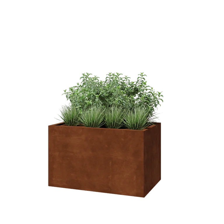 Corten acél virágláda - Téglalap - 100 x 60 x 60 cm - Fenéklemez nélkül