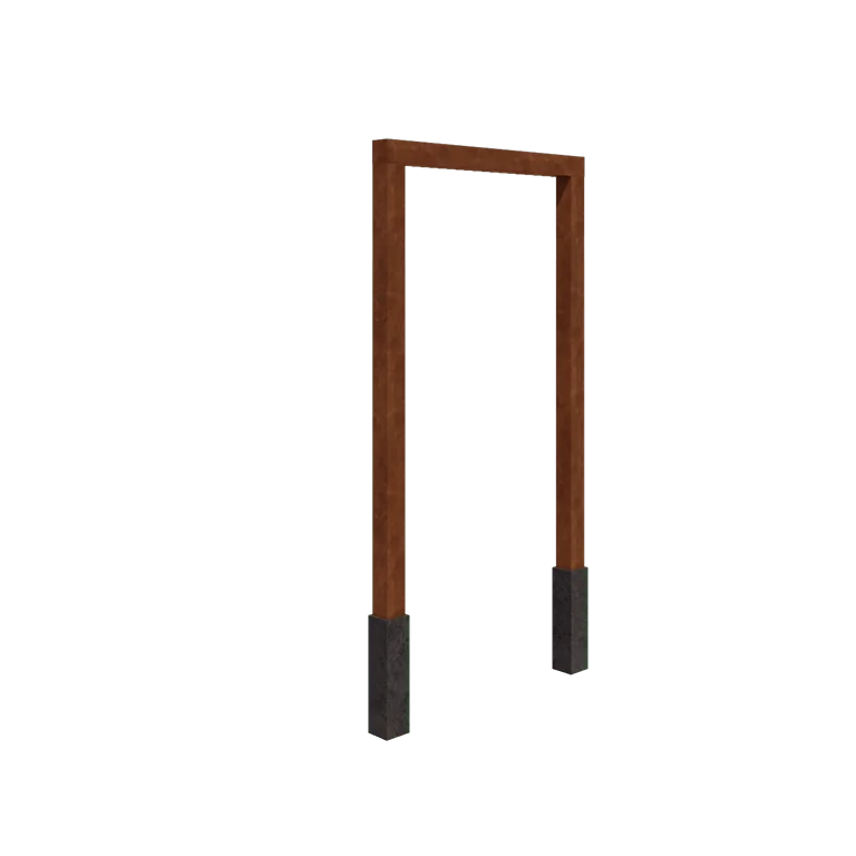 Corten acél pergola - Egyenes - 150 x 230 cm - Betontalppal