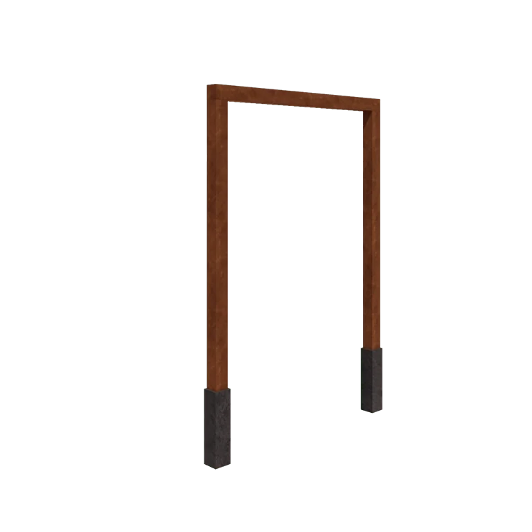 Corten acél pergola - Egyenes - 200 x 230 cm - Betontalppal