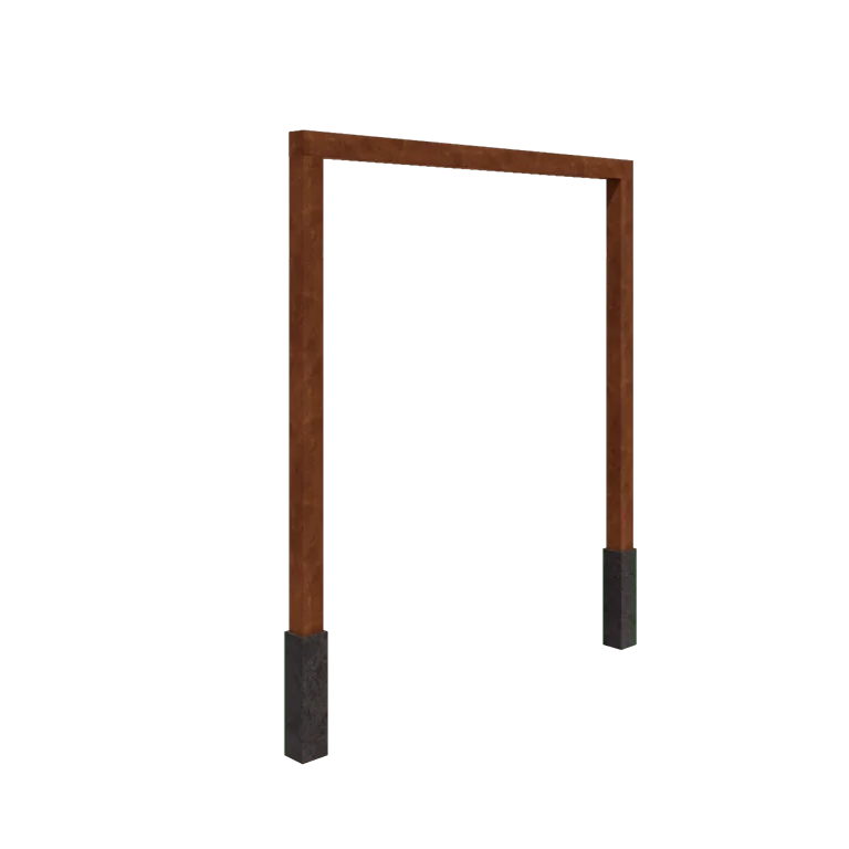 Corten acél pergola - Egyenes - 250 x 230 cm - Betontalppal