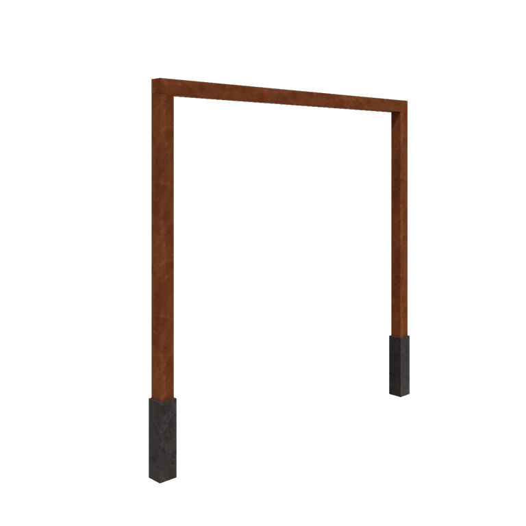 Corten acél pergola - Egyenes - 300 x 230 cm - Betontalppal