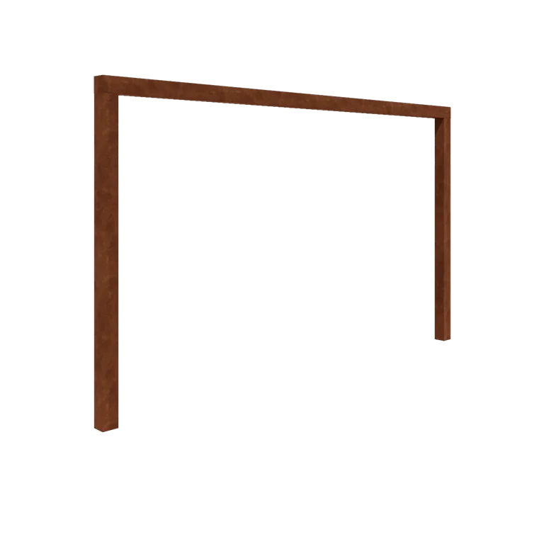 Corten acél pergola - Egyenes - 400 x 230 cm - Betontalp nélkül