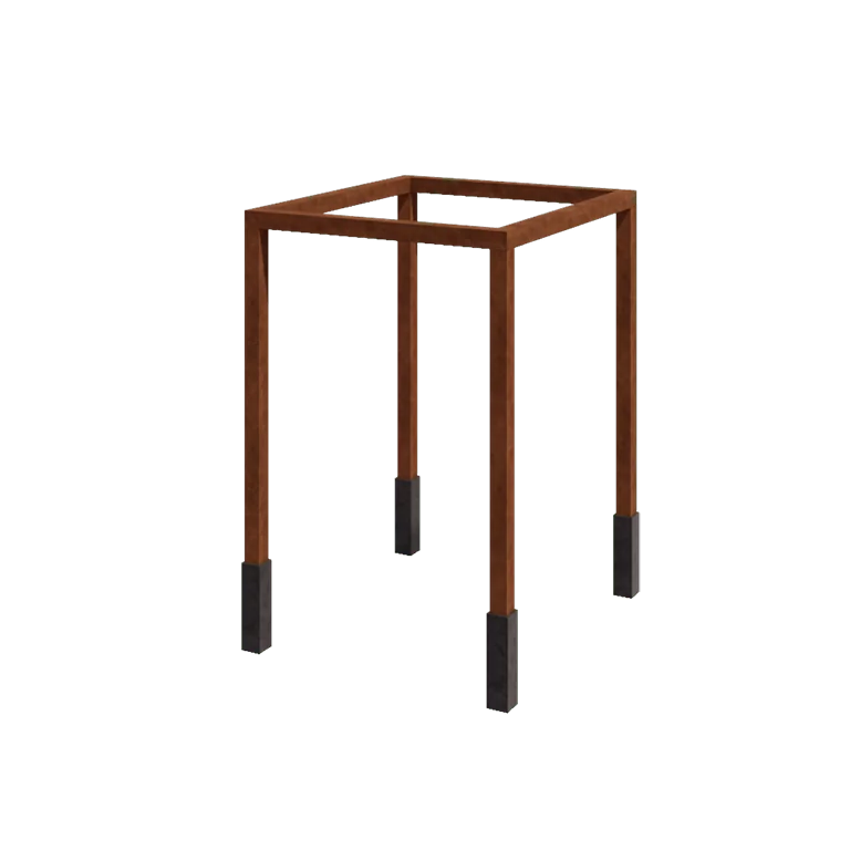 Corten acél pergola - Négyzet - 224 x 200 x 230 cm - Betontalppal