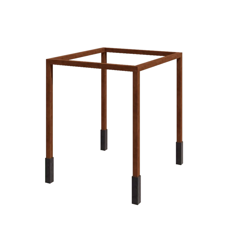 Corten acél pergola - Négyzet - 274 x 250 x 230 cm - Betontalppal
