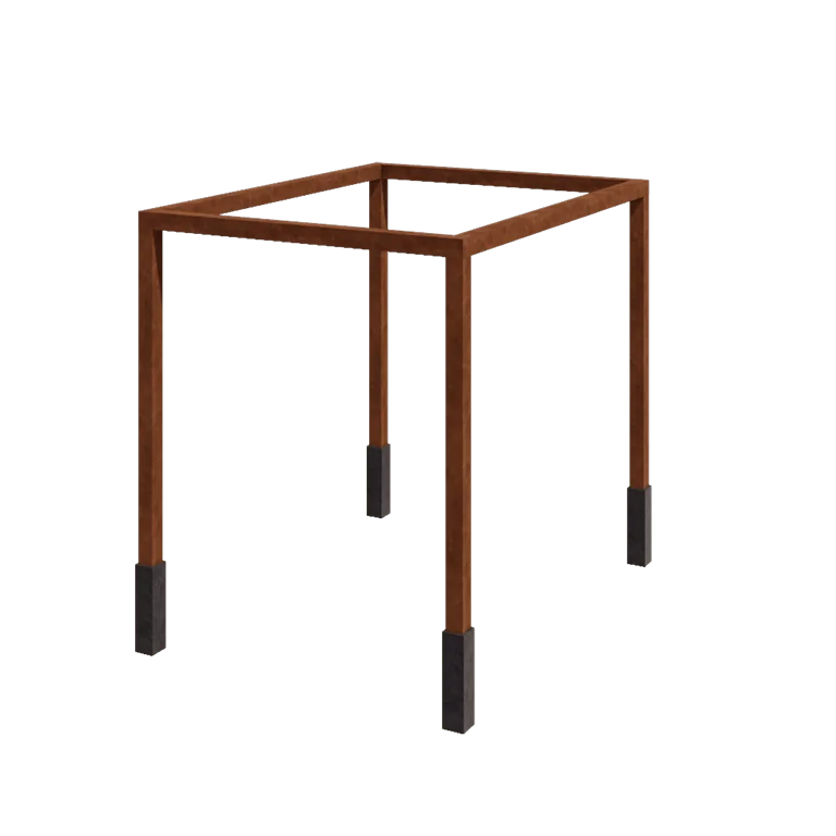 Corten acél pergola - Téglalap - 324 x 250 x 230 cm - Betontalppal