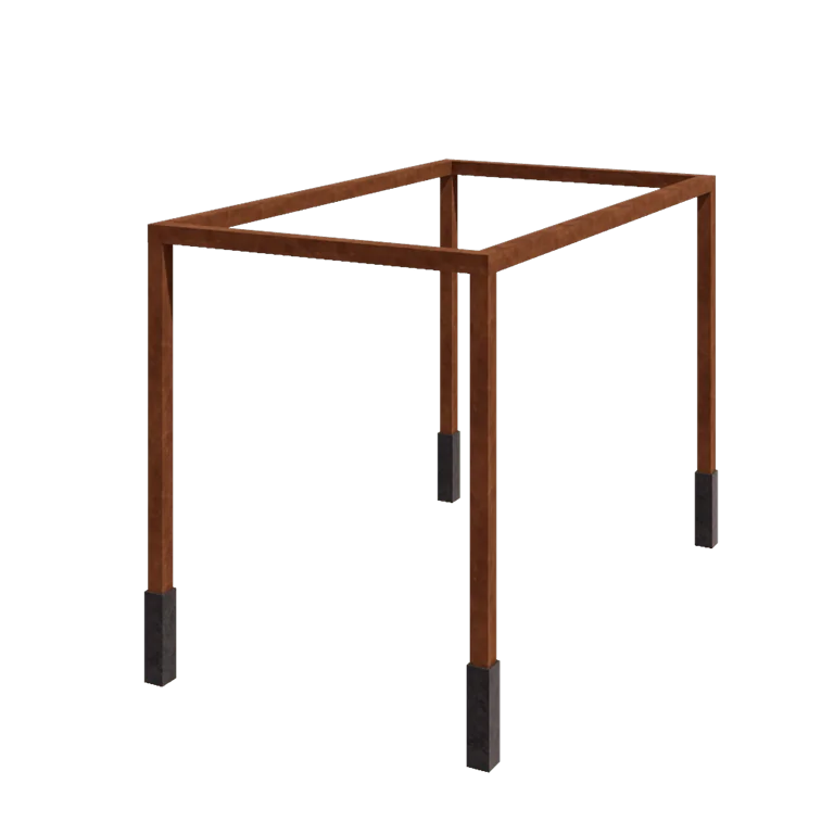 Corten acél pergola - Téglalap - 424 x 250 x 230 cm - Betontalppal