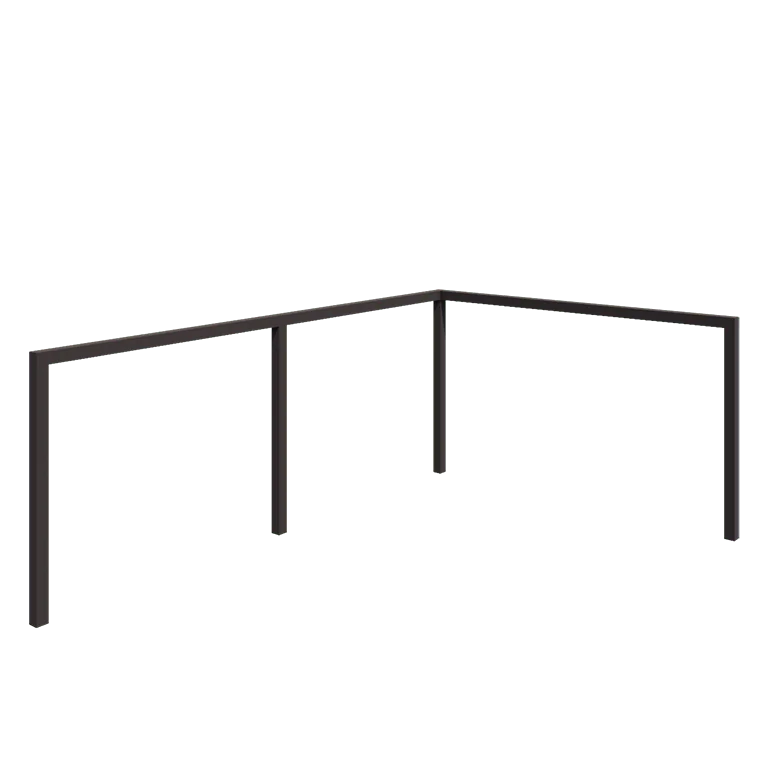 Acél pergola - Sarok - 600 x 412 x 230 cm - RAL7016 matt (antracitszürke) - Betontalp nélkül