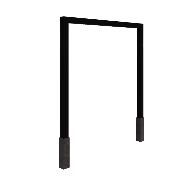 Acél pergola - Egyenes - 250 x 230 cm - RAL9005 matt (fekete) - Betontalppal