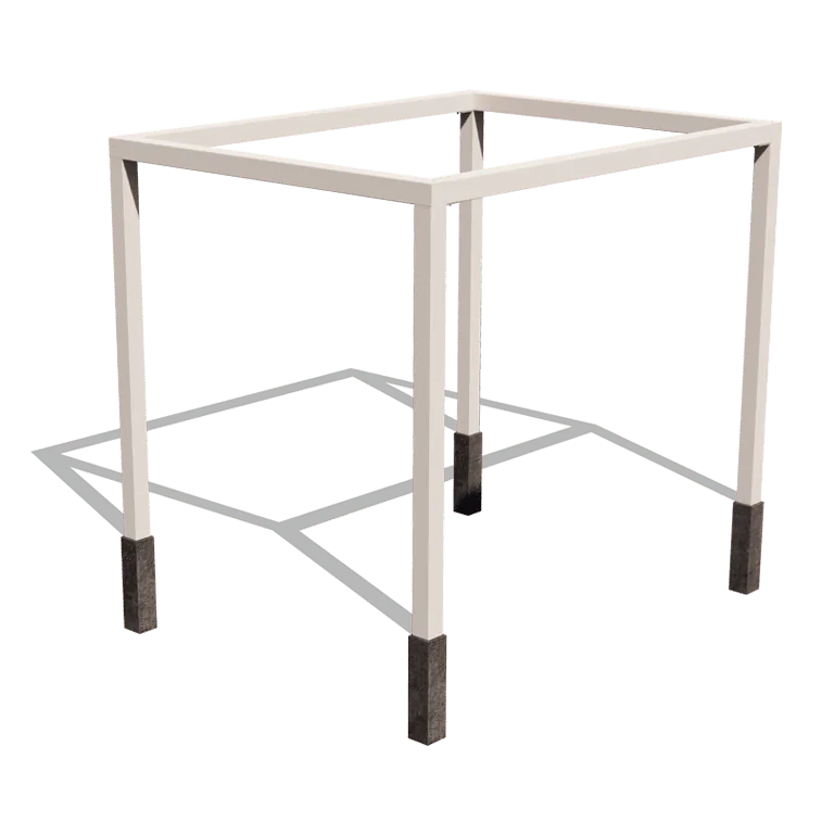 Acél pergola - Téglalap - 324 x 250 x 230 cm - RAL9010 matt (fehér) - Betontalp nélkül