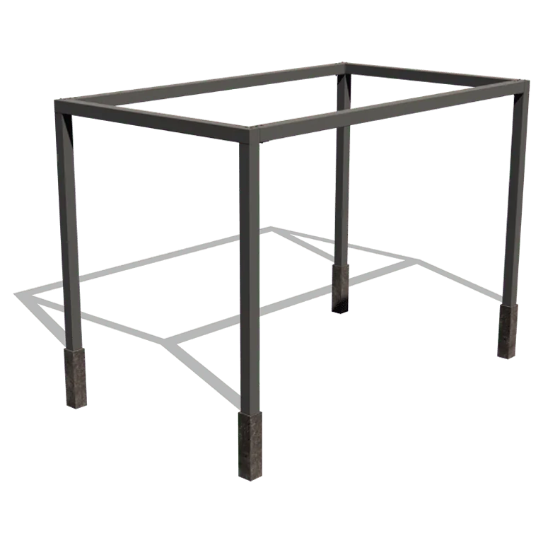 Acél pergola - Téglalap - 424 x 250 x 230 cm - RAL9005 matt (fekete) - Betontalppal