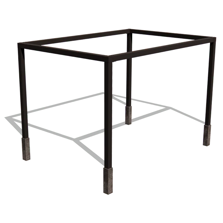 Acél pergola - Téglalap - 424 x 300 x 230 cm - RAL9005 matt (fekete) - Betontalp nélkül