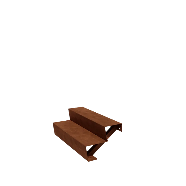 Corten acél kerti lépcső - 2-lépcsőfokos - 48 x 100 x 34 cm