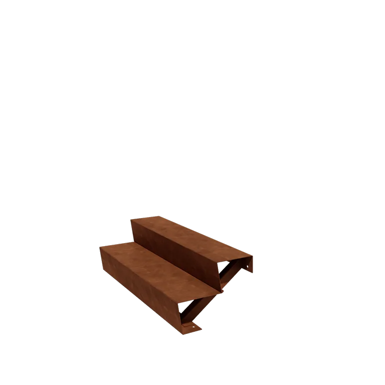 Corten acél kerti lépcső - 2-lépcsőfokos - 48 x 120 x 34 cm