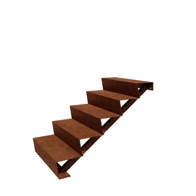 Corten acél kerti lépcső - 5-lépcsőfokos - 120 x 80 x 85 cm