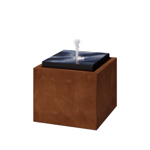 Corten acél szökőkút - Orin - 50 x 50 x 40 cm - LED világítás nélkül
